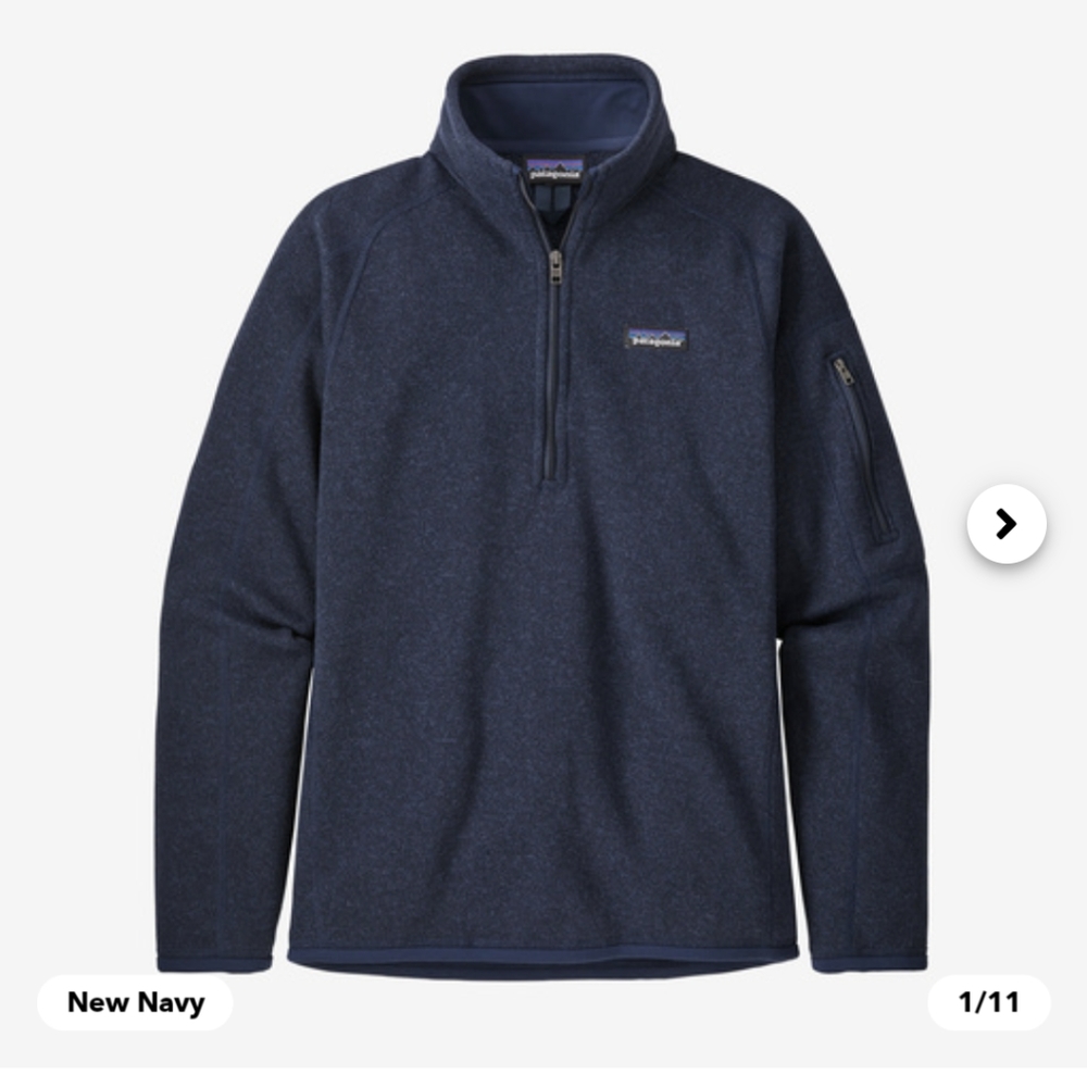 Patagonia Women's better sweater fleece 1/4 zip new navy